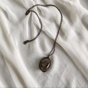 Handmade Large Grey Stone Necklace | Boho